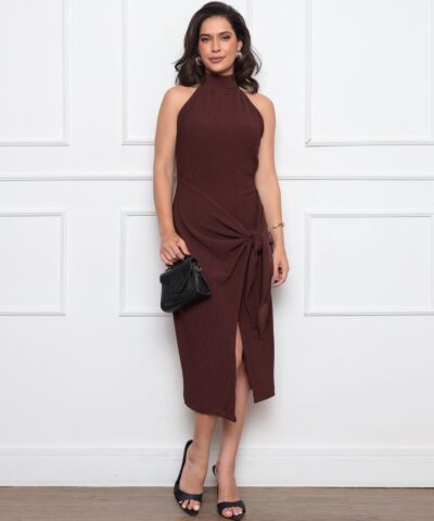 vestido  malha canelada